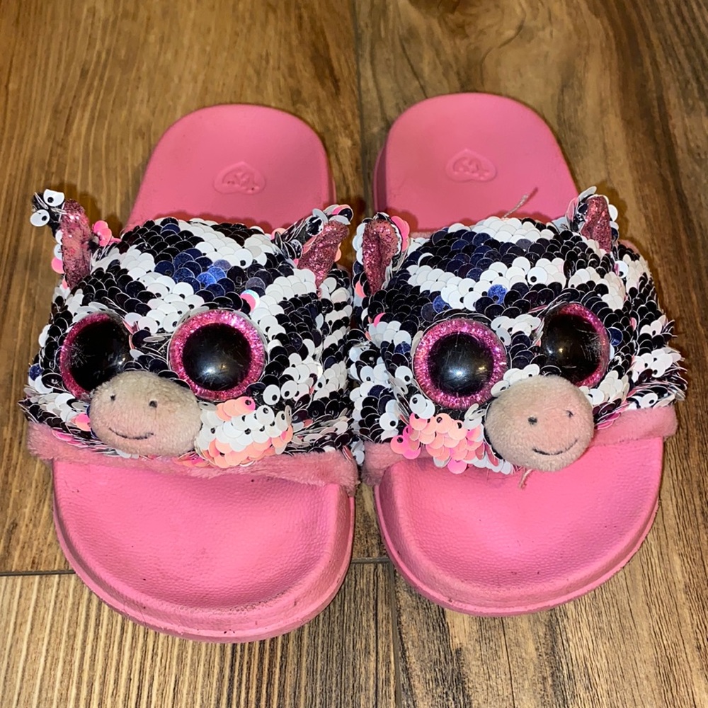 Beanie baby flip sequins slides